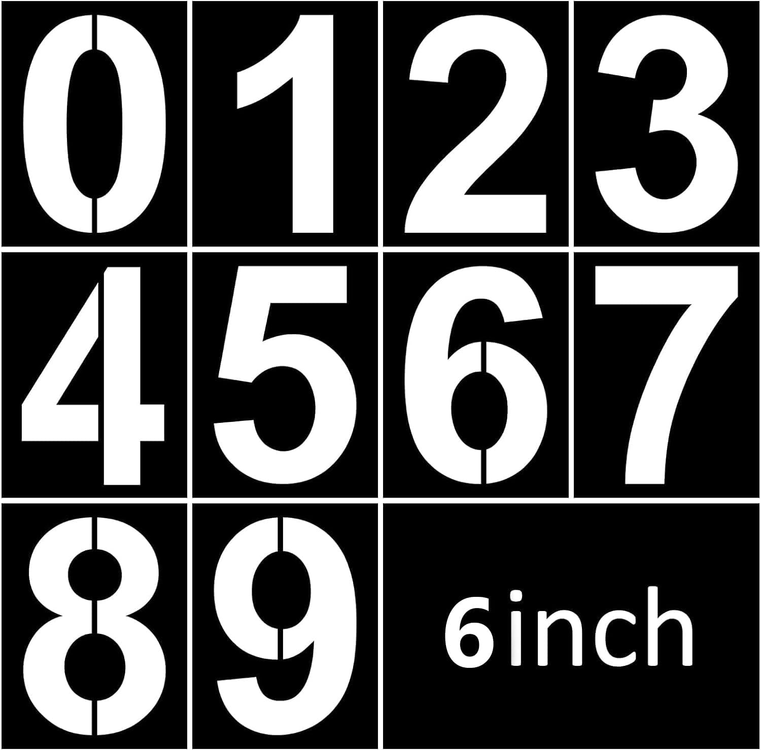 6 Inch Number Stencils Set - Reusable Plastic Number Stencils for Cake & Painting