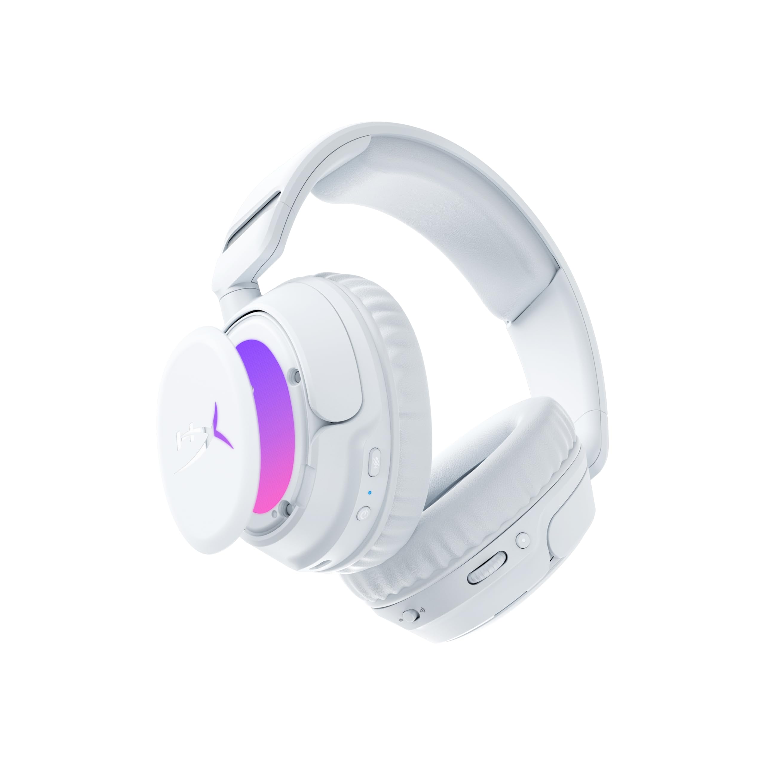 HyperX Cloud Flight 2 Casque de Gaming sans Fil, lumières RVB Personnalisables, Batterie 100 Heures, Dual Wireless 2,4 GHz et Bluetooth, Instant Pair, PC/PS/Switch/Mobile, Blanc