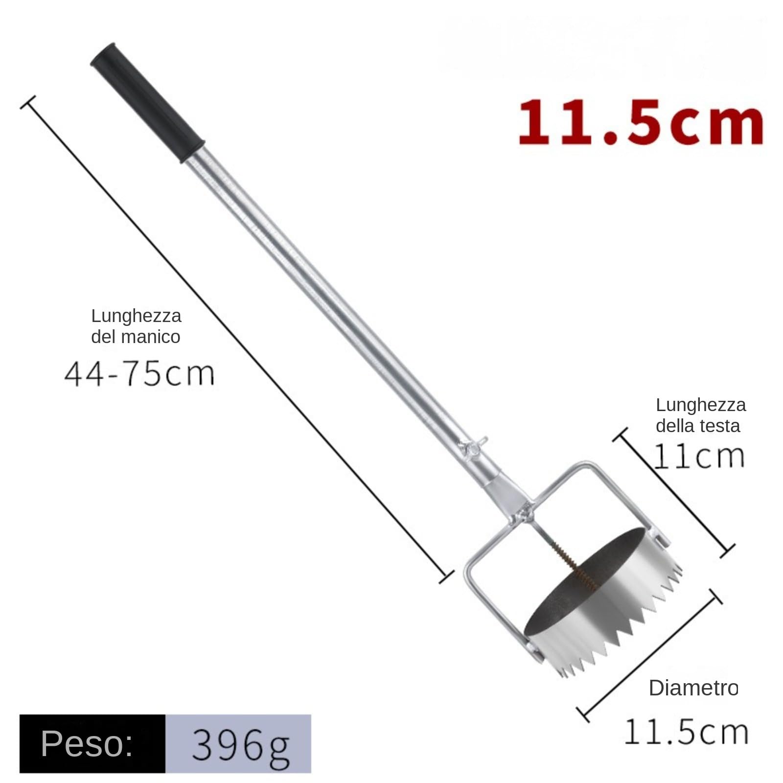 Foratrice per bulbi e pacciamatura, in acciaio inox, regolabile, strumento per la rimozione delle zolle, per piantare serre, cura del prato e lavori in giardino,Perforatrice per pellicole di plastica,