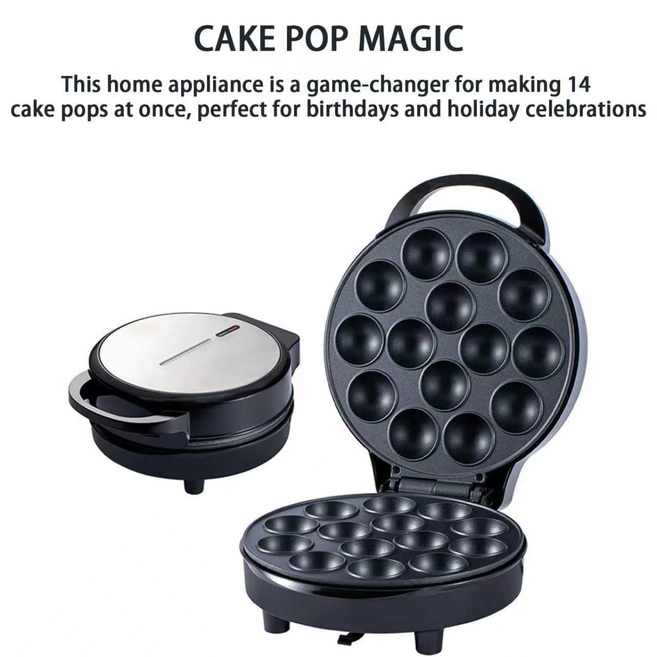 Machine à cupcakes électrique avec revêtement antiadhésif, indicateur LED, chauffage double face pour gâteau d'anniversaire et desserts
