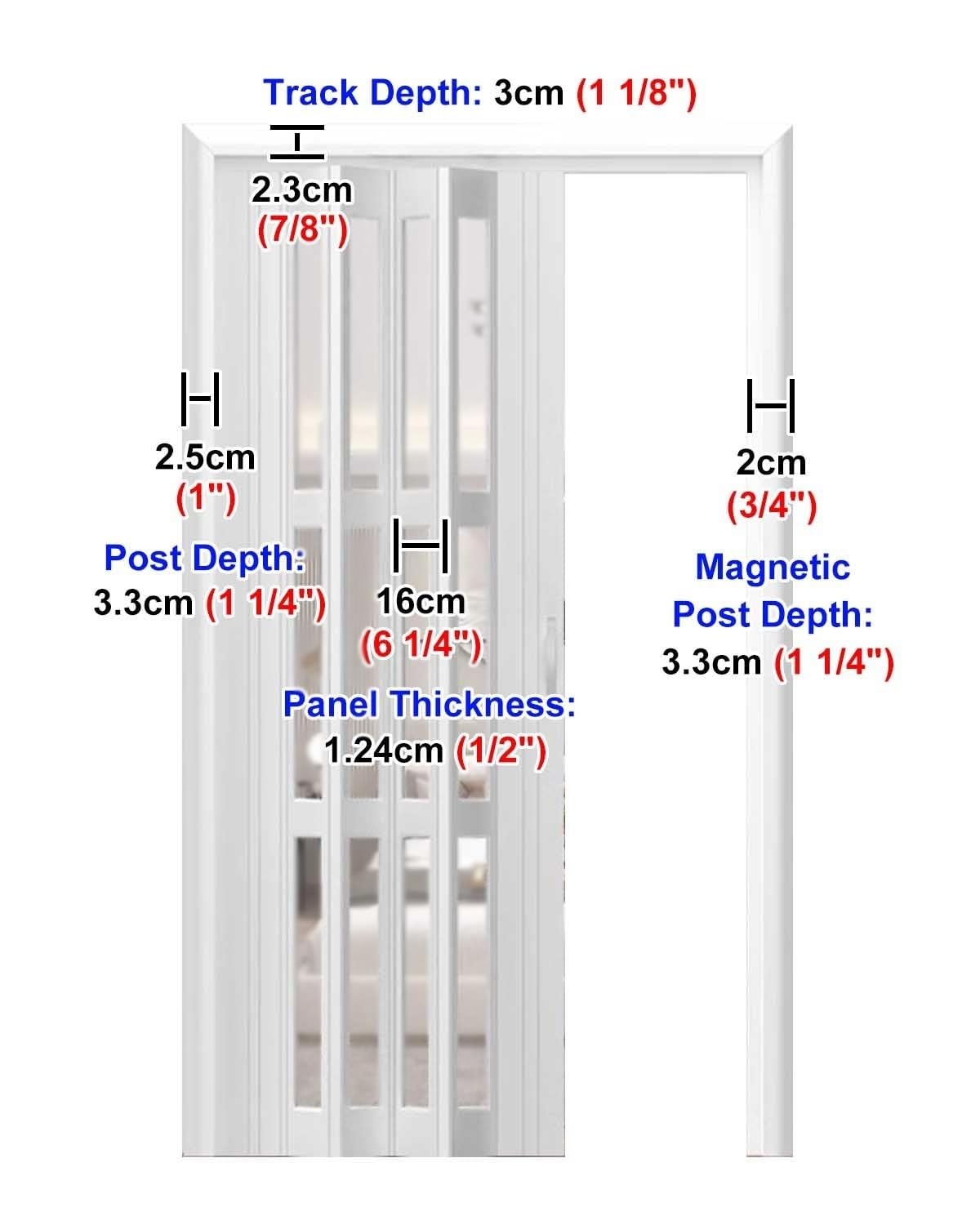 Składane drzwi wewnętrzne z matowym szkłem akrylowym, magnetyczna konstrukcja przesuwna, styl akordeonowy do sypialni i szafy, 167,5 x 203 cm