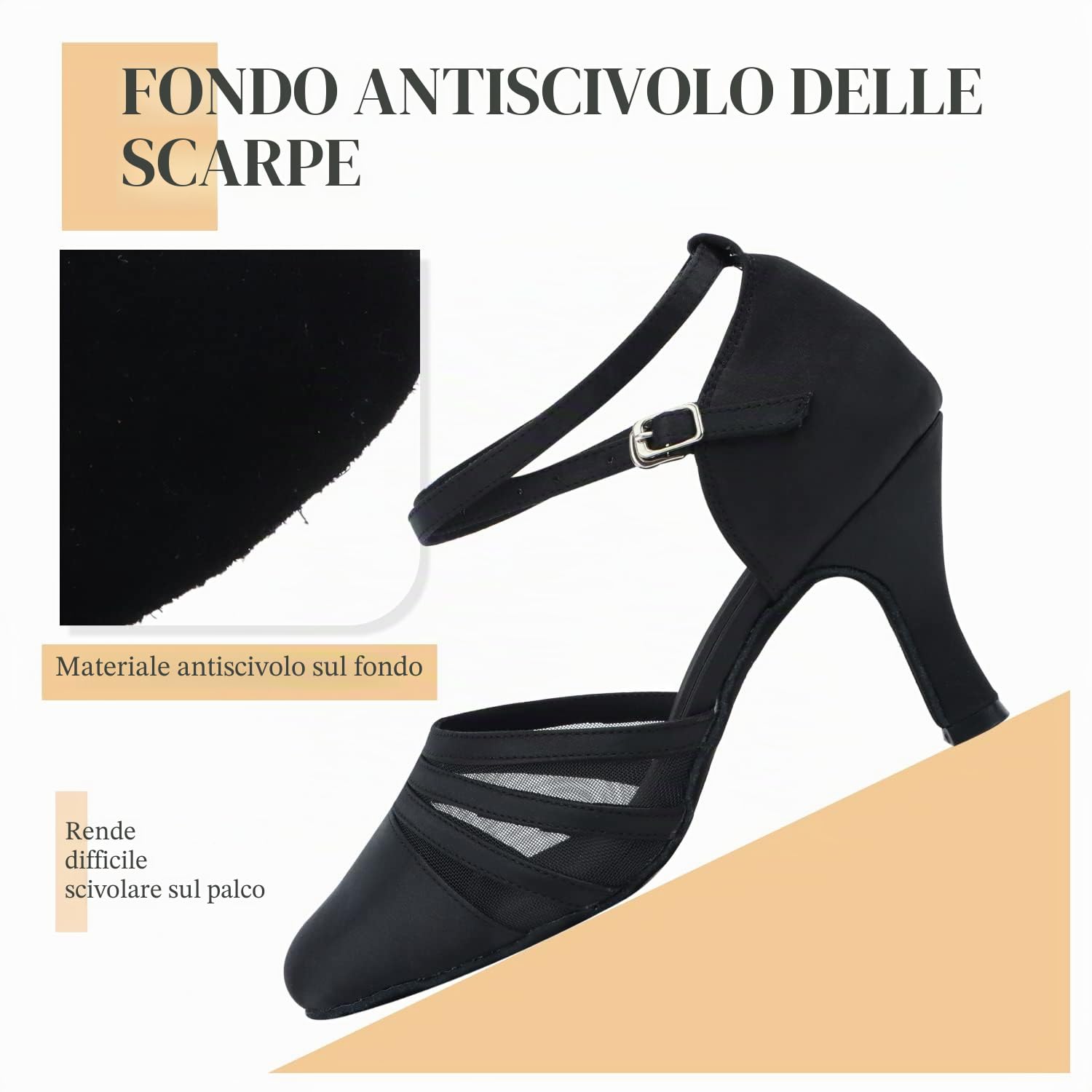 Scarpe da Ballo Latino da Donna Raso Scarpe da Ballo Salsa Tango Valzer da Sala