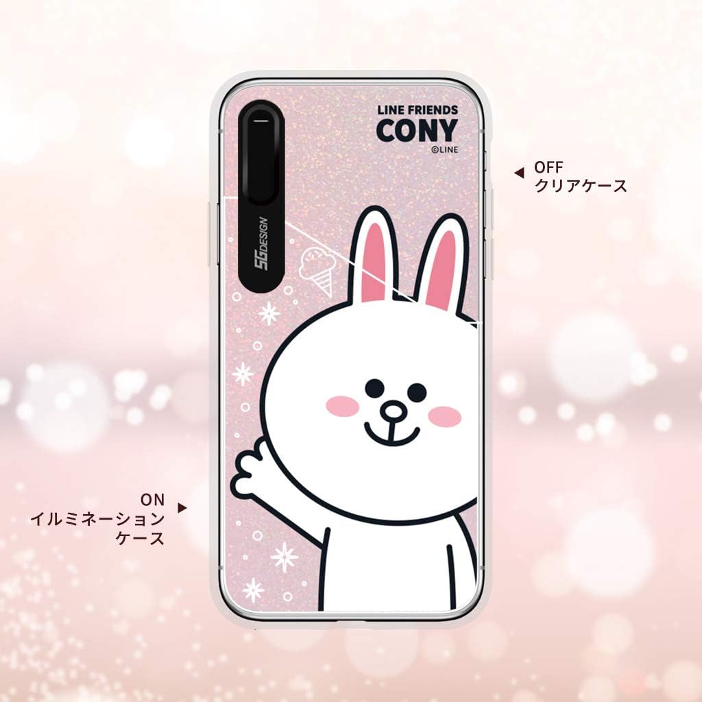 LINE Friends KCL-LBA010 iPhone Xs Max Case, LED Light Up Case, Basic Cony, 6.5 Inch iPhone Cover, Wireless Charging Compatible