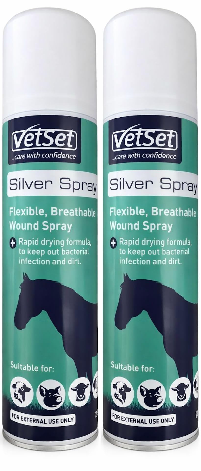 VetSet Silver Aluminium Spray for Animal Wounds | Veterinary Antiseptic Silver Spray for Horses, Dogs, Livestock & Equine Use | Breathable Protective Coating for External Wounds & Abrasions, 250ml — view 9