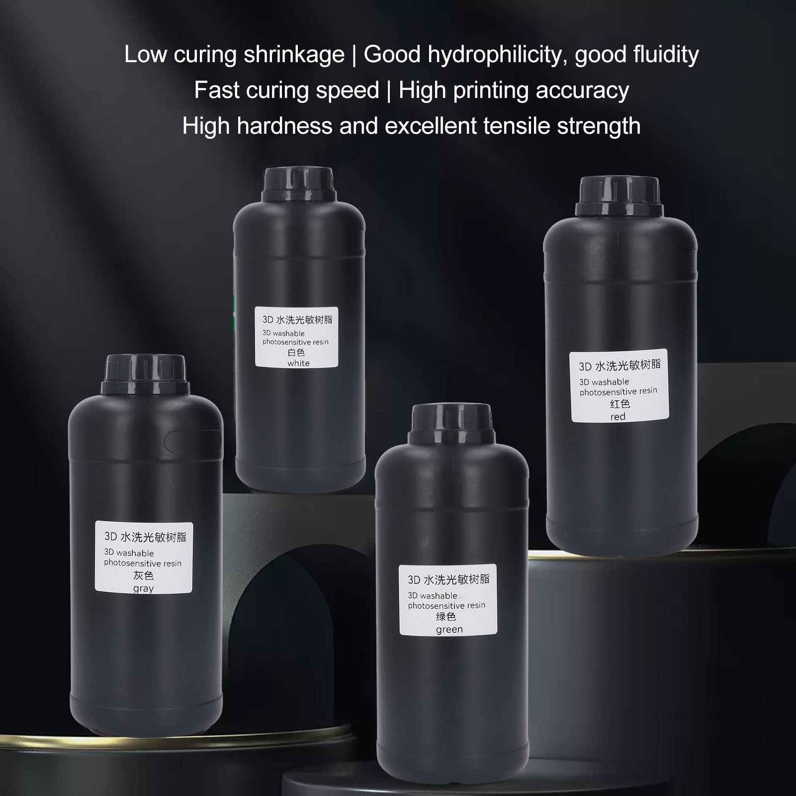 Resina Torvex, 1000 ml, lavable con agua, resina para impresoras 3D LCD DLP, fotopolímero de curado por luz para impresión de modelos. (Blanca)