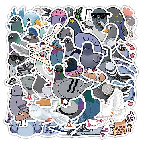Taube Aufkleber für Laptop (50 PCS),Geschenk für Kinder Jugendliche Erwachsene Jungen,Pigeons Stickers Wasserdicht Vinyl Aufkleber für Scrapbook,Skateboard,Auto,Gepäck