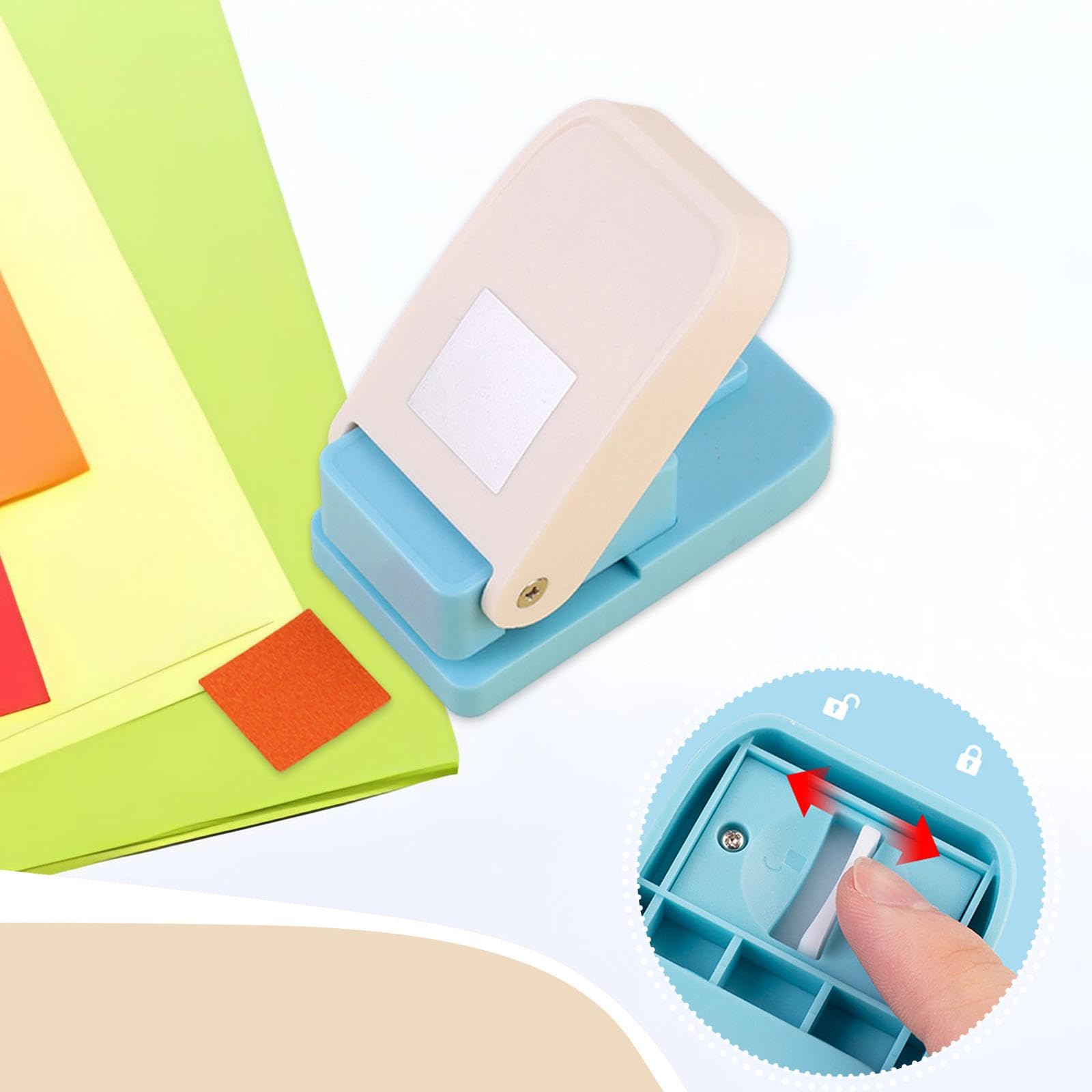 Qianly 3x Tab Punch Perforatrice Divisorio Multiuso Carta Bottone Scorrevole Acciaio Carbonio per Creazioni Scrapbooking Journaling Adatto a Lavori Manuali S
