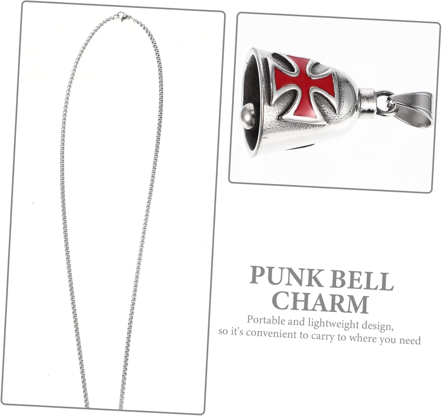 FAVOMOTO 4pcs Vintage Bell Charm Gothic Punk Necklace Hanging Bell Craft Making Jewelry Pendant