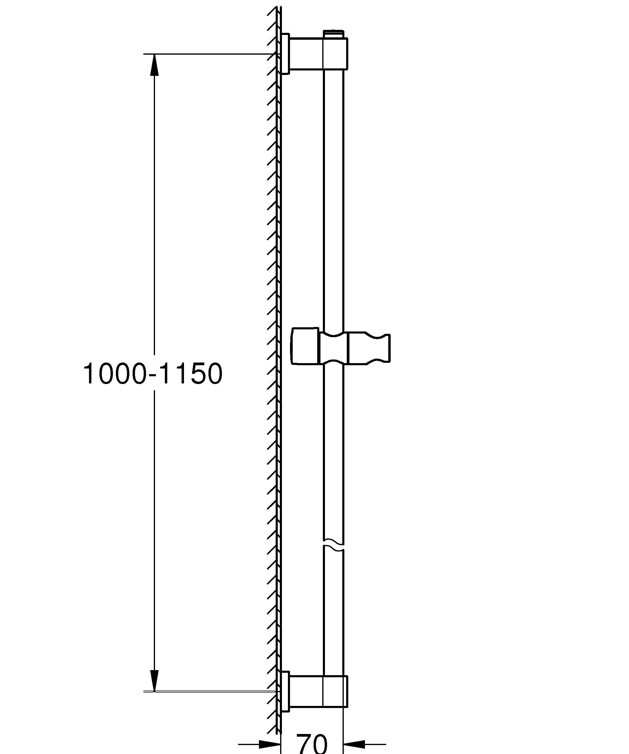 GROHE Vitalio uniwersalny drążek prysznicowy (1150 mm, ślizgacz, przegub, trwały), chrom, 26970001