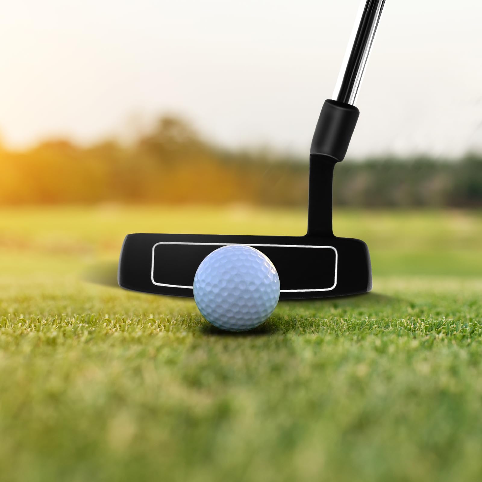 GYMAX Golf Putter 89 cm, Golfschläger mit Gummi-Griff & Kopfbedeckung, Mallet-Putter mit geriffelte Schlagfläche & Zinklegierungskopf, für Männer & Frauen