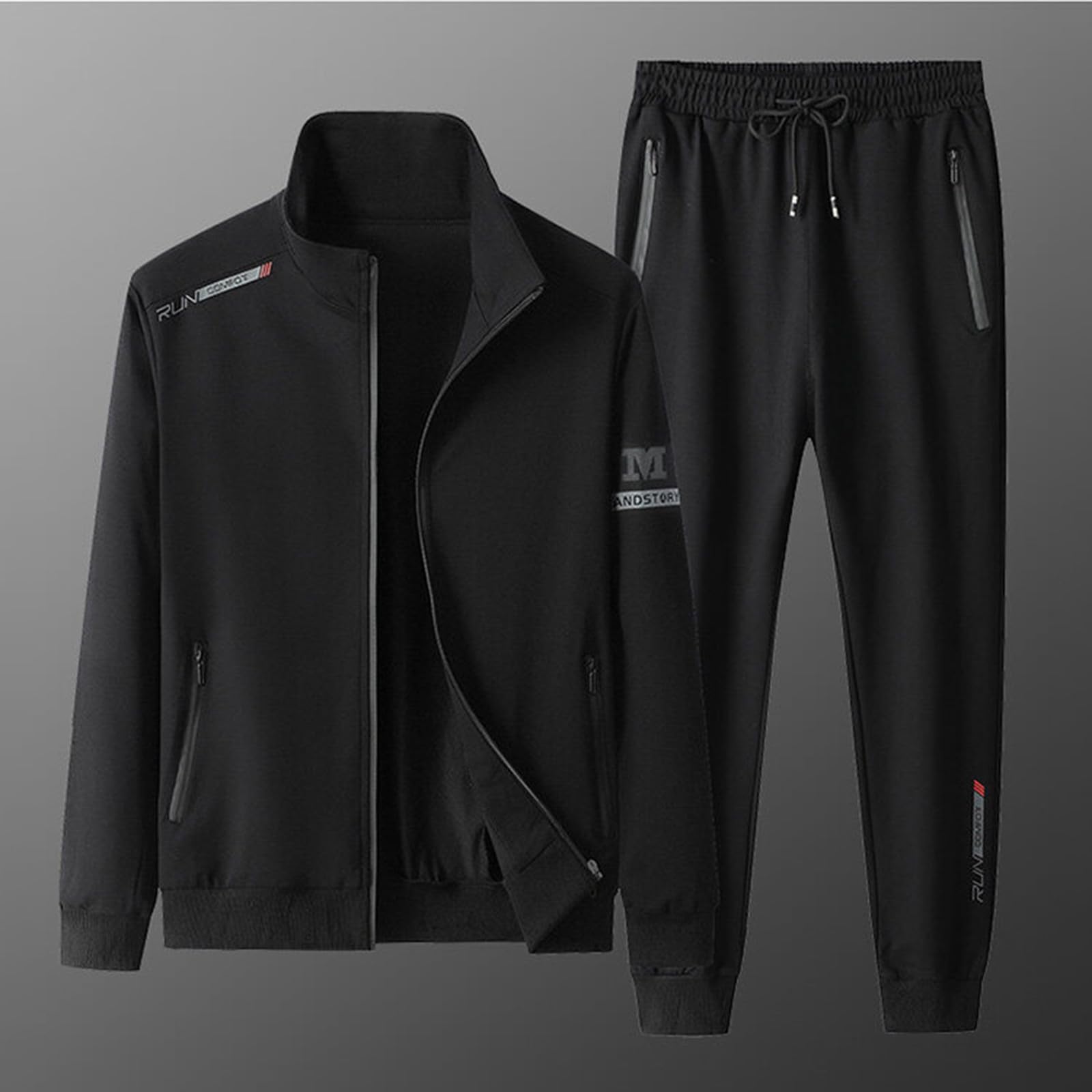 Tuta da uomo lunga da jogging, tuta sportiva oversize, abbigliamento sportivo, in due pezzi, tuta da fitness, 2 pezzi, felpa + pantaloni sportivi unisex