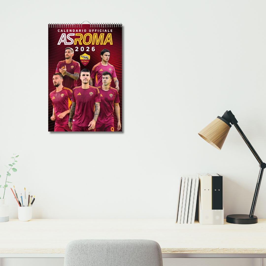 EURO PUBLISHING Calendario da Parete Verticale Roma 2026+ Tris Braccialetti in Silicone - Prodotto Ufficiale - cm 29x42
