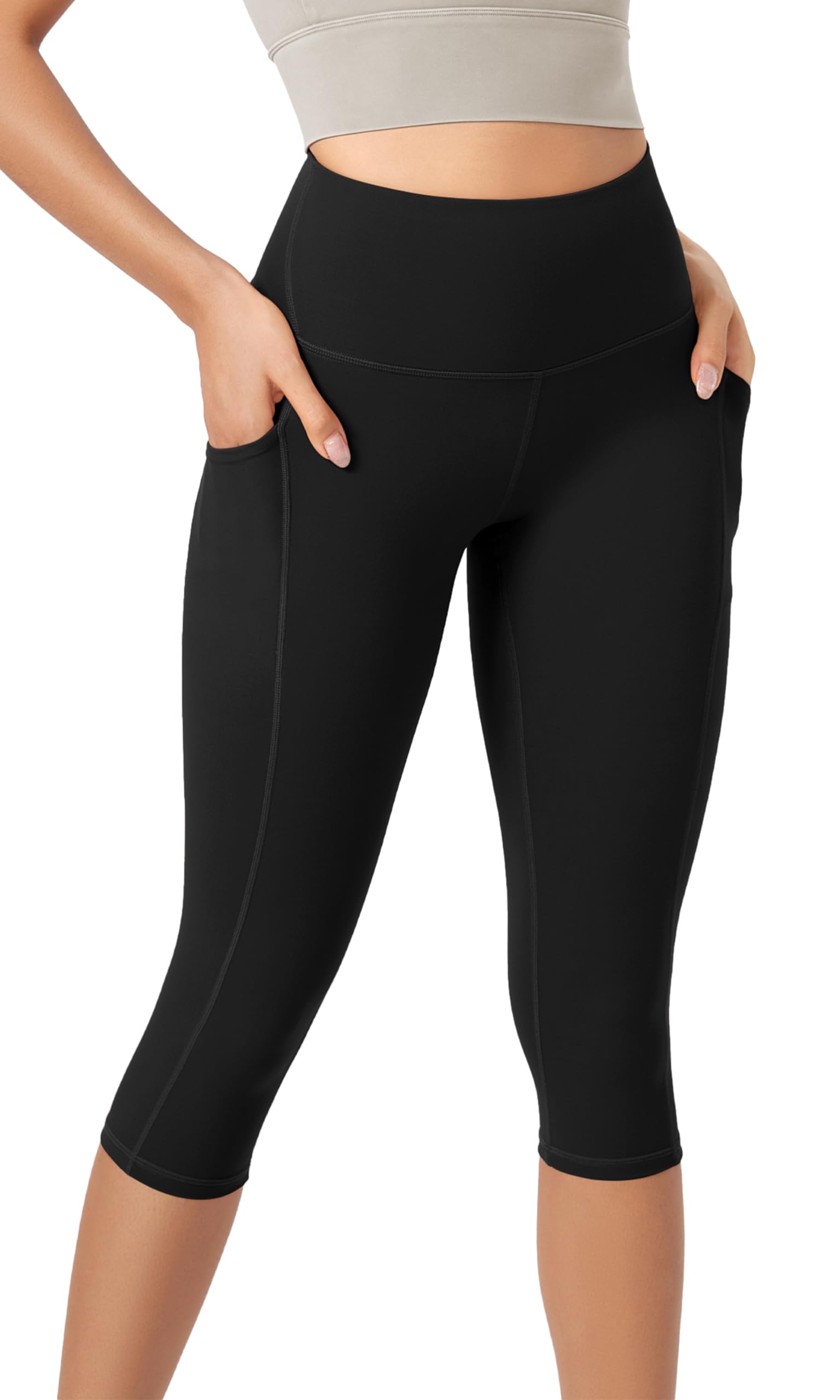 ODODOSODLEX 2-Pack High Waist Workout Shorts with Pockets for Women 6"/8" Inseam Tummy Control Gym Athletic Biker Shorts