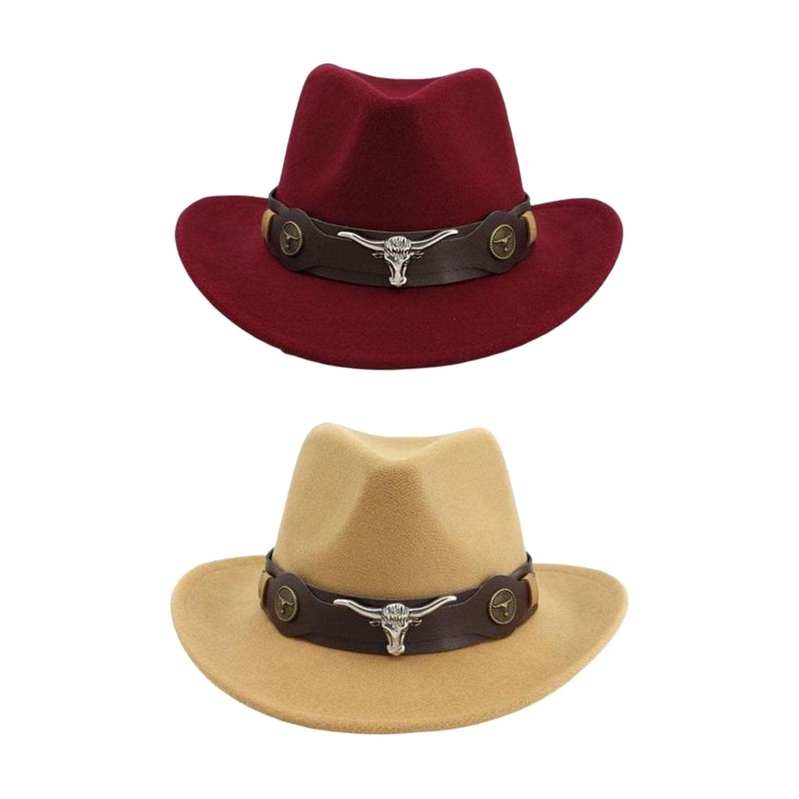Merishopp Women Casual Cowboy Hat Wide Brim Props Lightweight for Adult Men | Clothing, Shoes & Accessories | Mens Accessories | Hats-picture-11