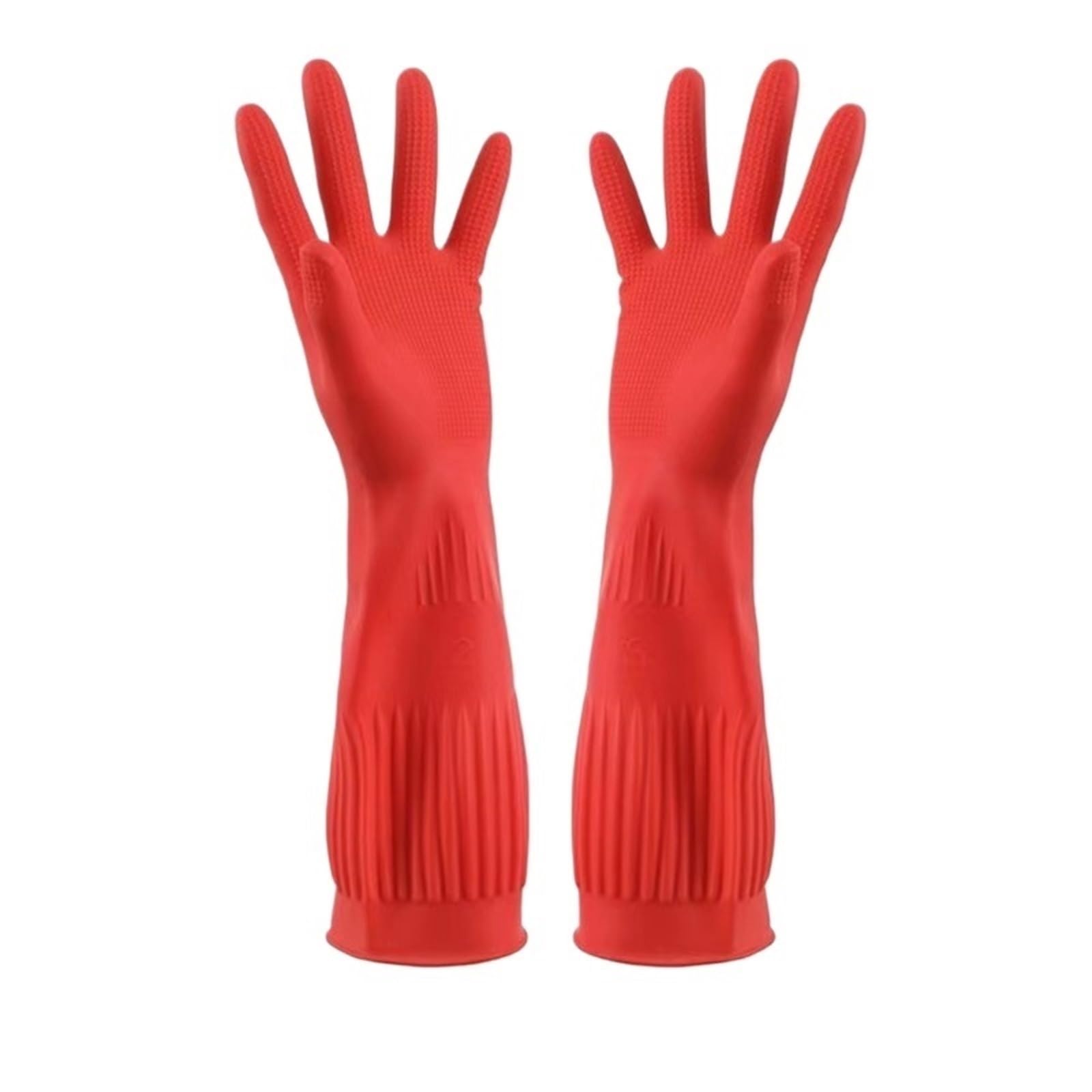 Wydłużone, wodoodporne rękawice do mycia naczyń, narzędzi kuchennych i domowych(38cm Red)