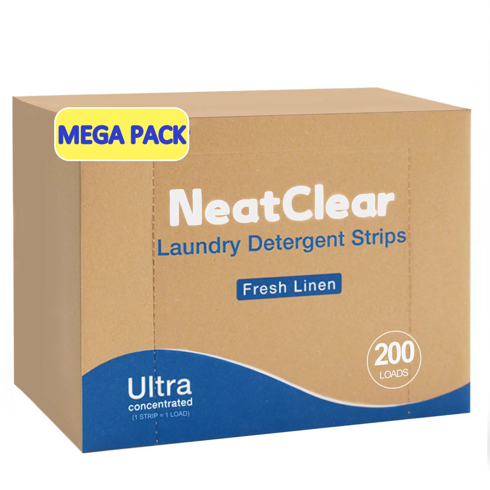 Laundry Detergent Sheets - Fresh Linen 100 Sheets (200 Loads) - Concentrated Liquidless Laundry Soap - No Mess - Space-Saving - for Travel, Apartments, Dorms, Sink