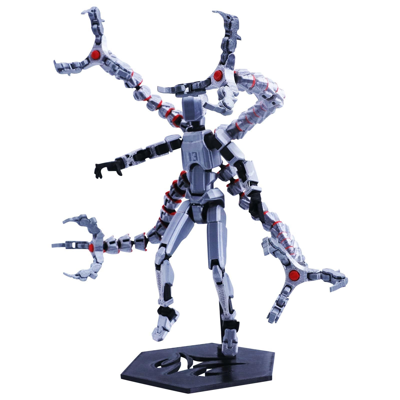 T13 Action Figure (Assembly Completed) Titan 13 Dummy 13 Figure Robot 13 Figure 3D Printed Articulated Multi-Jointed Movable Robot Model (Tentacle)