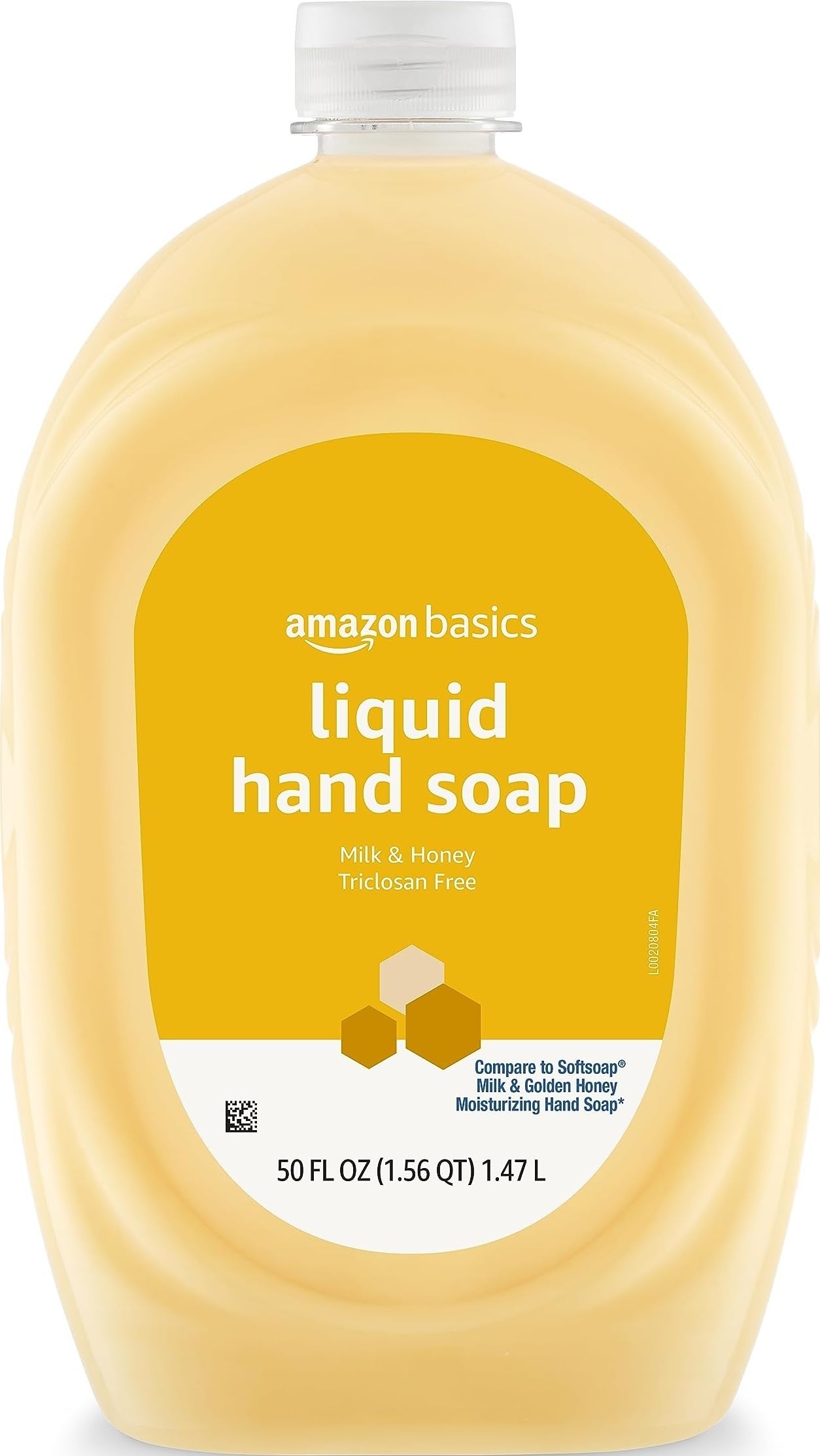 Amazon Basics Liquid Hand Soap Refill, Milk and Honey Scent, Triclosan-Free, Dermatologist Tested, 50 Fluid Ounces