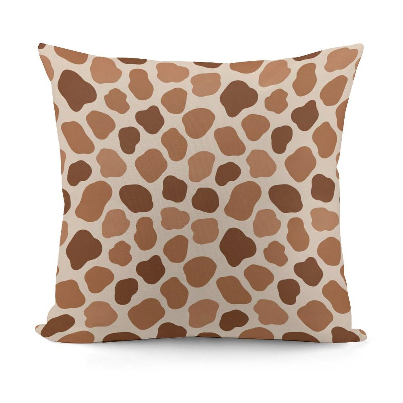 Smazdfxx Picture(266) Softffy Brown Giraffe Print Cushion Covers Comfort Plush Pillow Cover For Sofa Bedroom Pillow Shell