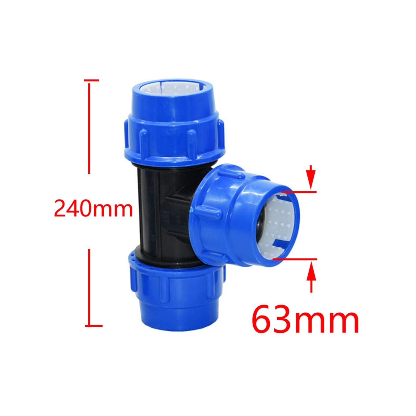 Adaptador de Conector de Utilidad Adaptador de Conector de Manguera 40/50/63 Mm Accesorios de Tubería de Pe Acoplamiento Rápido de Tres Vías Acoplamiento Rápido de Tres Vías Adaptador de Plástico para
