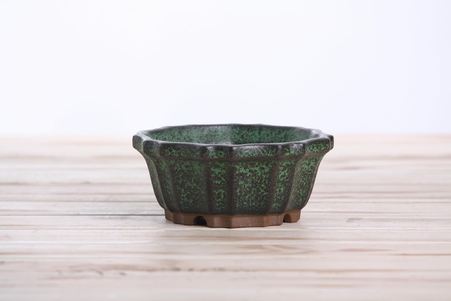 Willow Bonsai Ceramics Flower Design Bonsai Pot 4.5 Inch – Elegant Ceramic Bonsai & Succulent Planter, High‑Fired Frost‑Proof Stoneware with Drainage & Wiring Holes, Handmade in USA (Avocado)