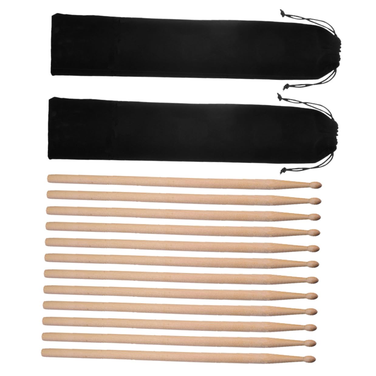 Abaodam 2sets Baguettes de Batterie en Bois D'érable avec Paquet en Tissu pour Améliorer la Performance Non Glissantes Paquet à Baguettes Accessoires de Percussion pour Professionnels