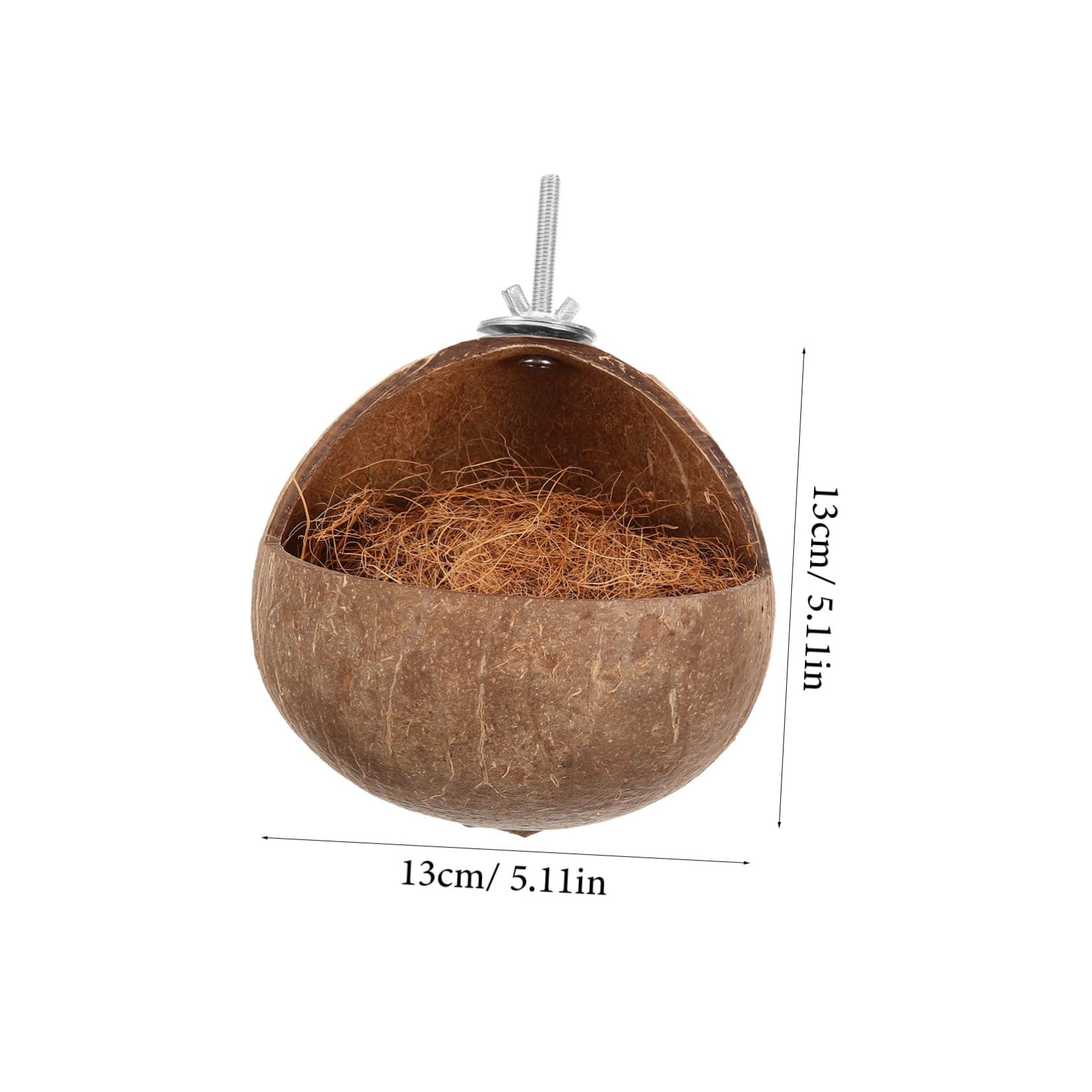 Abaodam Coconut Shell Bird Nest for Parrots Natural Breeding House Decorative Cage Accessory Coconut Material for Parrots Hamsters and Birds Activity