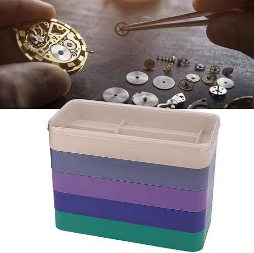 Miniatura 7 de YUYTE Caja de almacenamiento de 5 capas para relojes piezas de movimiento, piezas de reloj Caja de almacenamiento Herramientas de reloj Contenedor