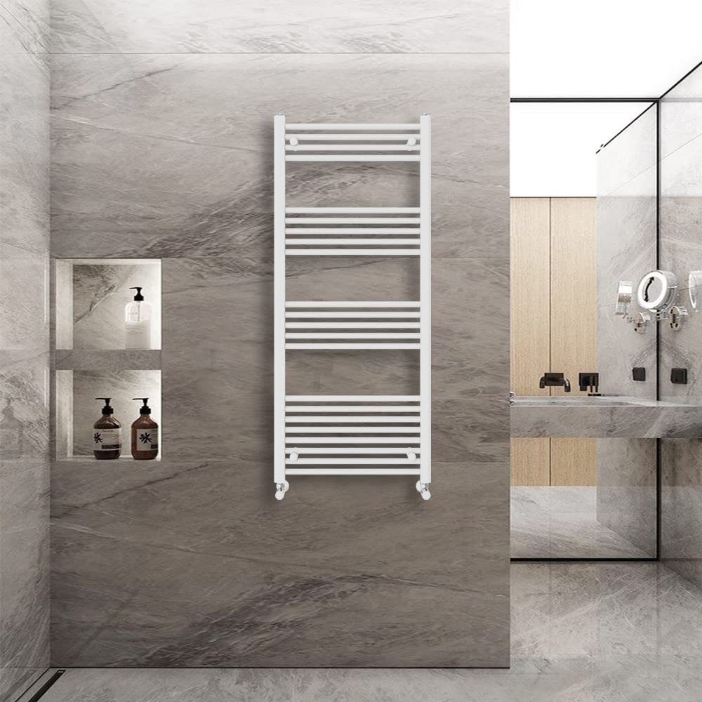 Warmehaus White Straight Heated Towel Rail Radiator Ladder 1400X600mm Central Heating Radiators For Bathroom Kitchen