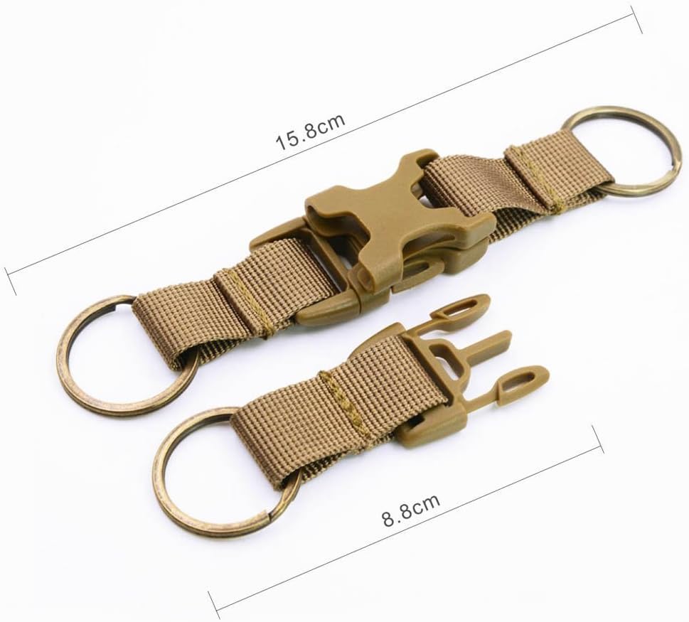 Viriber Tactical Gear Clip Web Standard Key Ring Holder Tactical Key Chain Quick Release Key Ring Compatible with Molle Bags