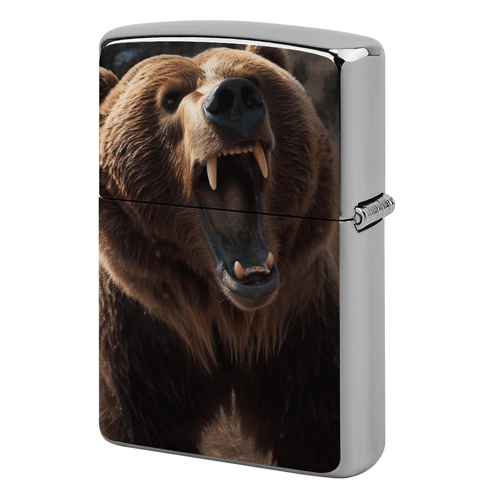 Roaring Bear Lighter Cover for Men, Personalized Lighter Case for Birthday Gift, Flip-Top Lighters Protective Cover, Portable Lighters Shell for Outdoor, Travel