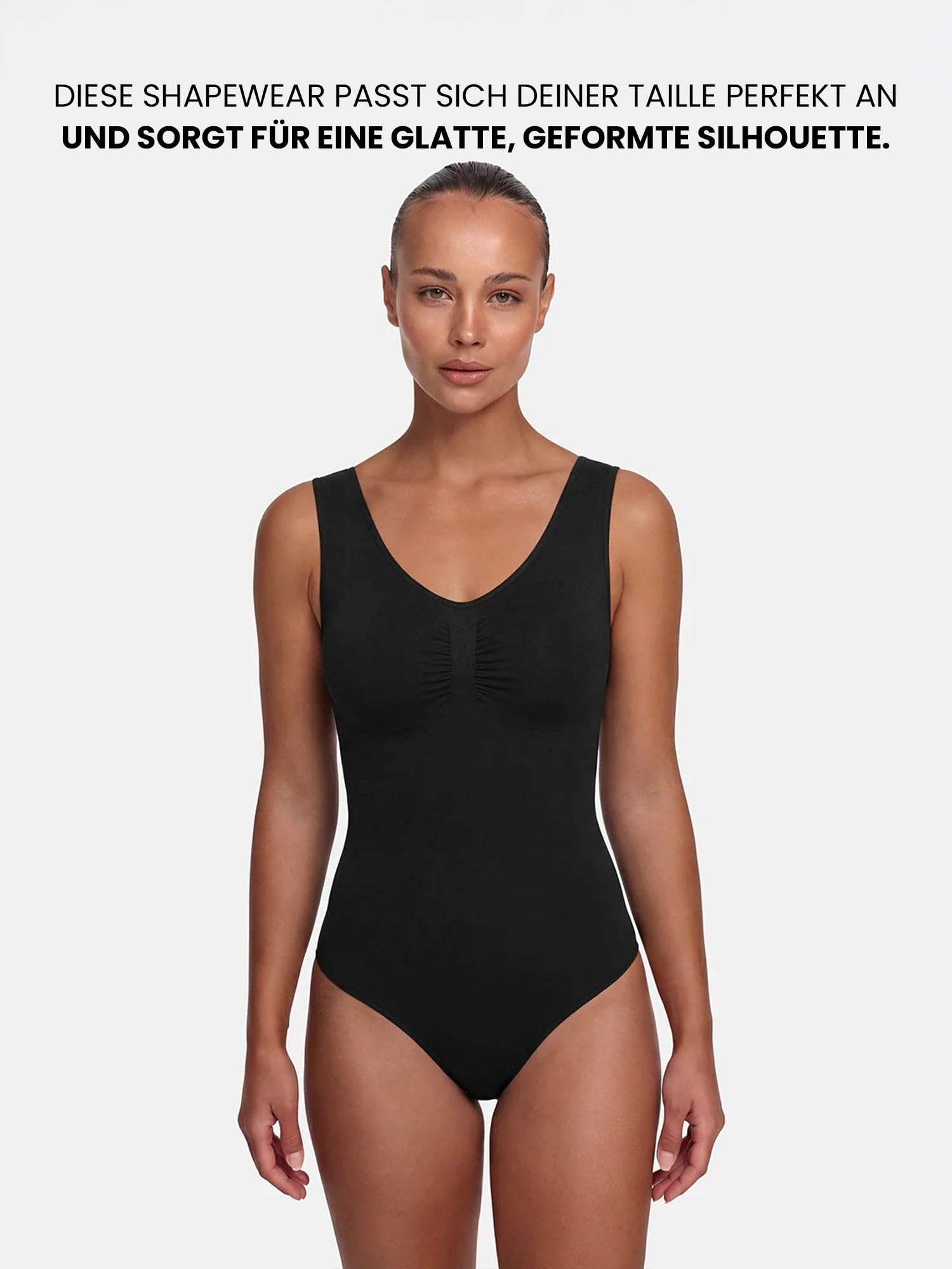 creamy fabrics Shapewear Body Damen Bauchweg Slip Tank Bodysuit Nahtlos | Starke Bauchkontrolle Slip Design nahtloser Komfort breite Träger und sicherer Sitz unter enger Kleidung