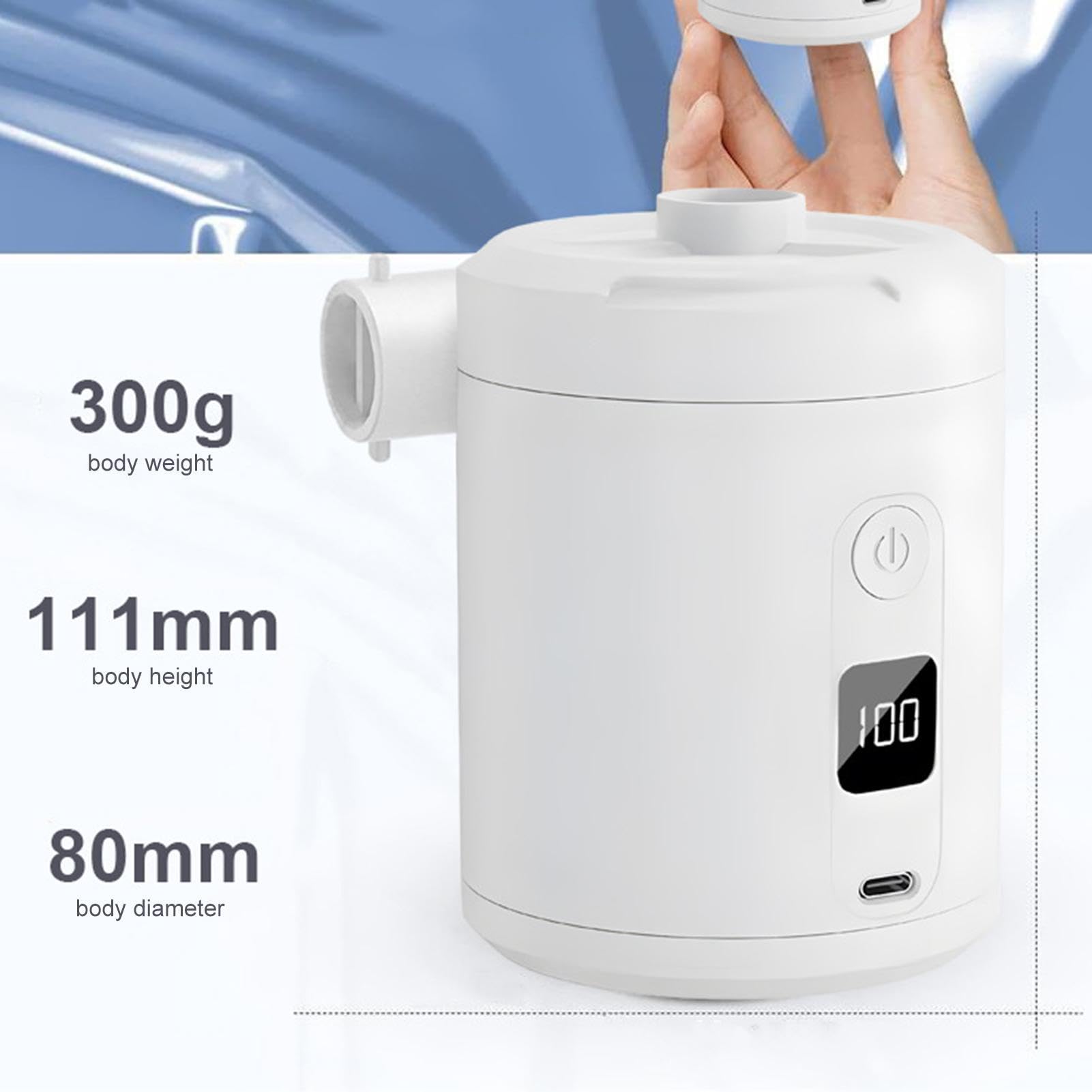 Pompe à air pour matelas gonflable Gonfleur Automatique à Remplissage | Pompe Gonflable sans Fil pour camping plein air, flotteurs piscine, lits de couchage, , et vacances