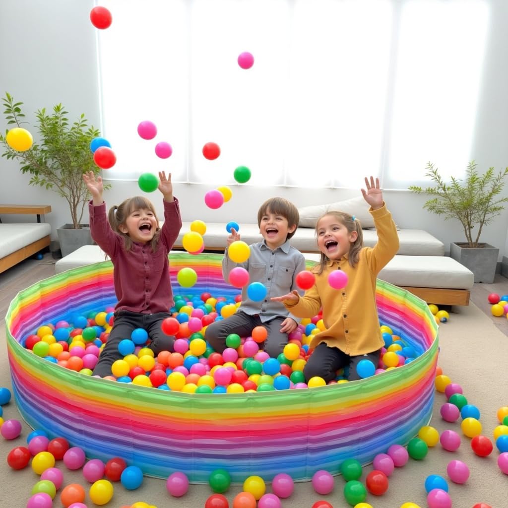 Piscina a palline pieghevole 120 cm | Piscina per bambini | Piscina a palline per parco giochi | Piscina a palline per neonati | Parco giochi a palline | Piscina acquerello PALLINE NON INCLUSE