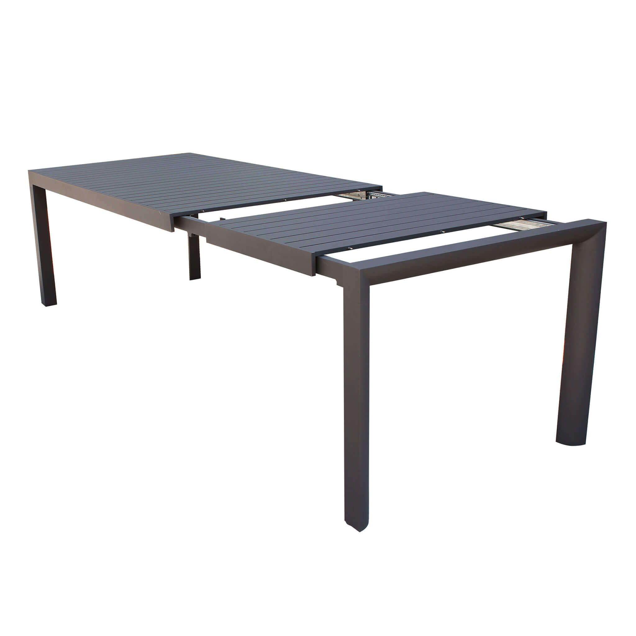 milani home - tavolo da giardino allungabile, alluminio, 10 posti, taupe, piano 160/240 x 70 cm