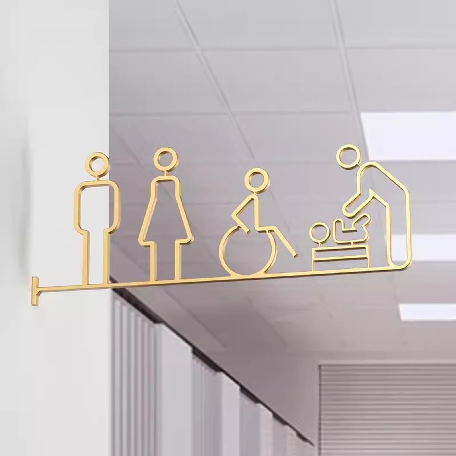 Badezimmer Kennzeichen, Wandbehang, geschäftliches Badezimmer-Türschild, Toilettenschild – einfach zu installieren, 41,9 x 16,5 cm(A)