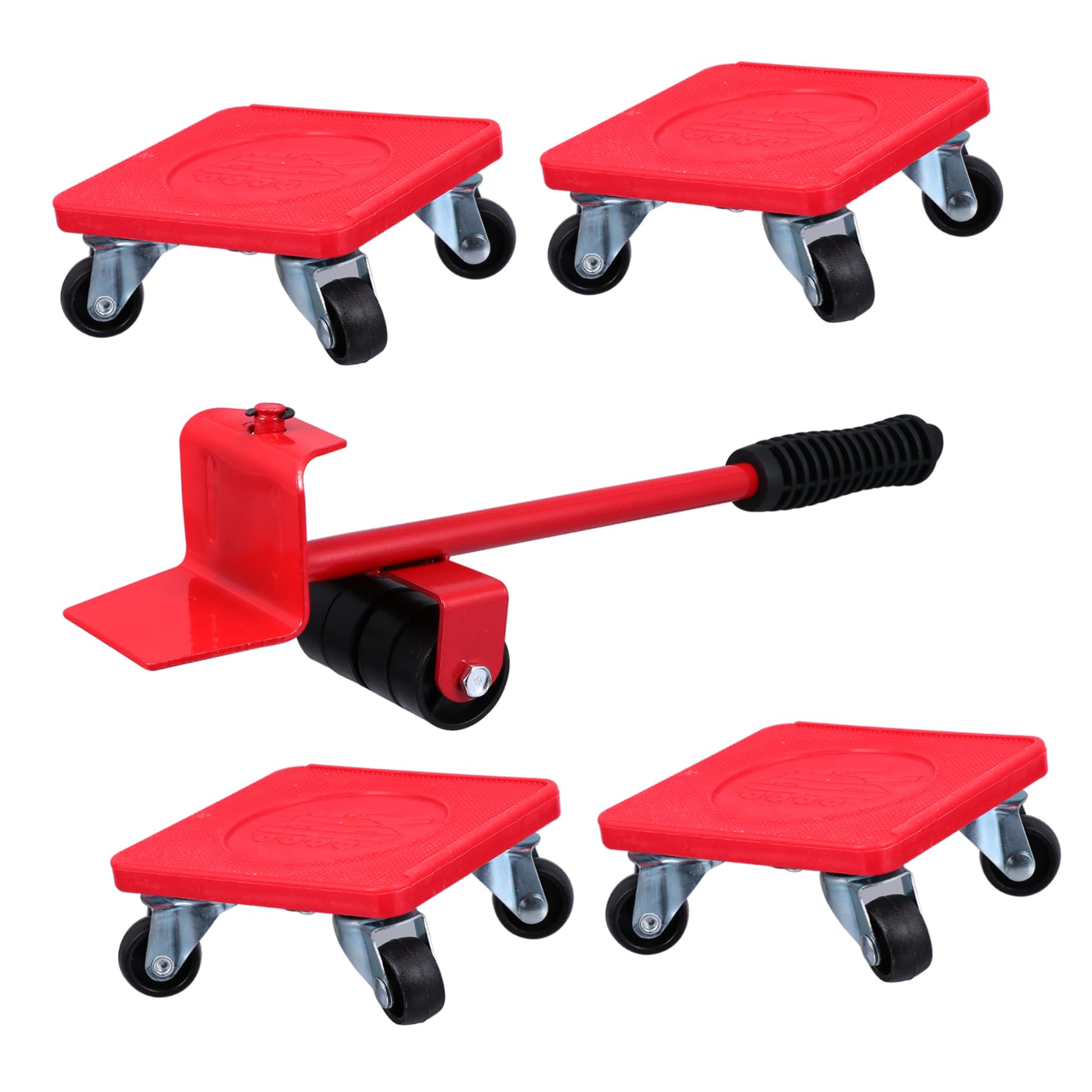HEMOTON Moving Tools Moving Pulleys Home Furniture Heavy Object Multitools Furniture Movers Sliders Home Moving Device Furniture Jack Multipurpose Tool Red Abs Multifunction Gear Lever