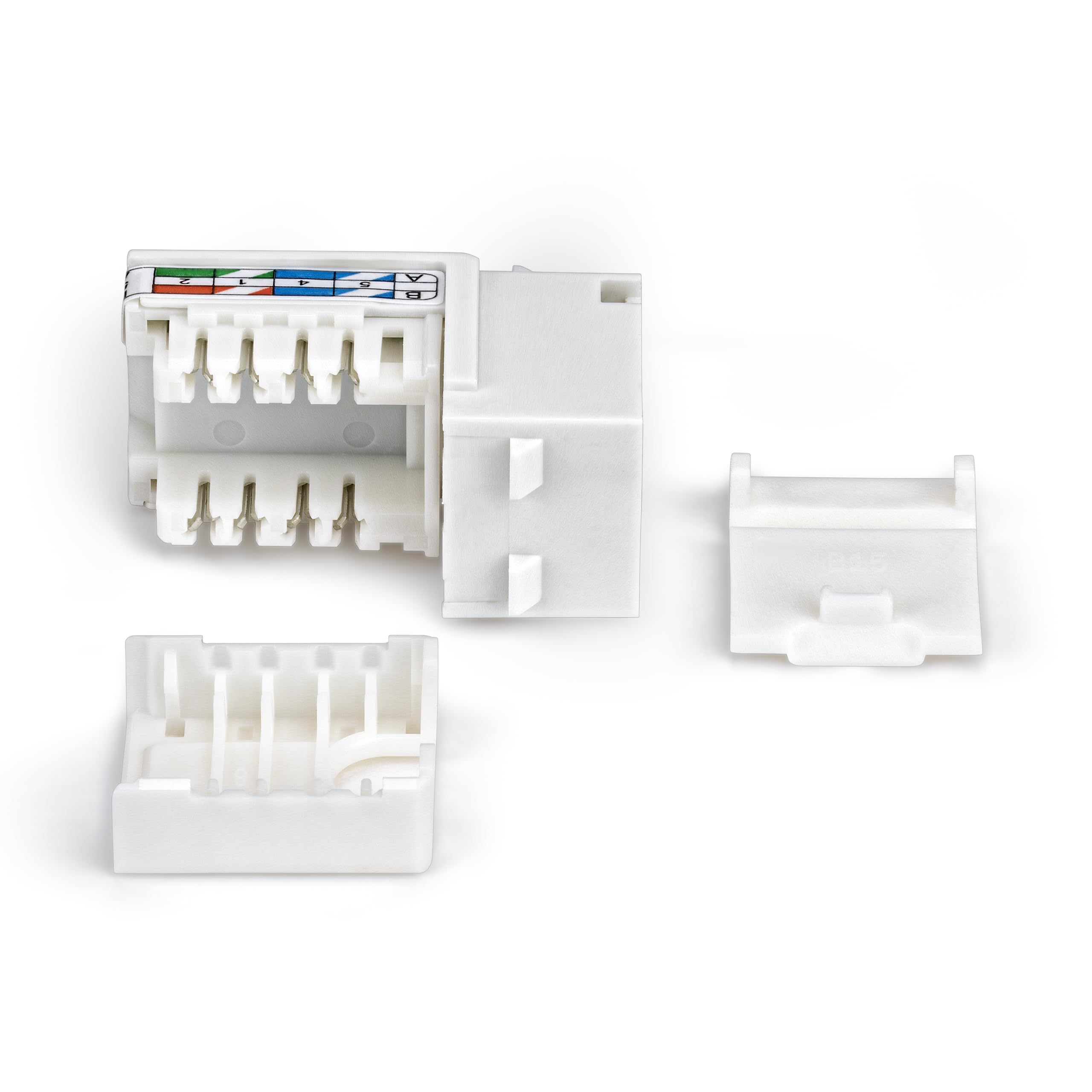 StarTech Prise Keystone Cat6 Lot de 24, UTP, 90 110 Punch Down, Blanc | Jack RJ45, Ethernet, Mural, T568A/T568B, Plaqué or, 10 Gbit/s, PoE, dock