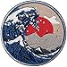 Ebateck Kanagawa Wave Patch Sew On Iron On Patches, 2 Pack Large Size, Embroidered Applique Badge Great for Jackets Backpacks Hats, Japanese Folk Art Gift