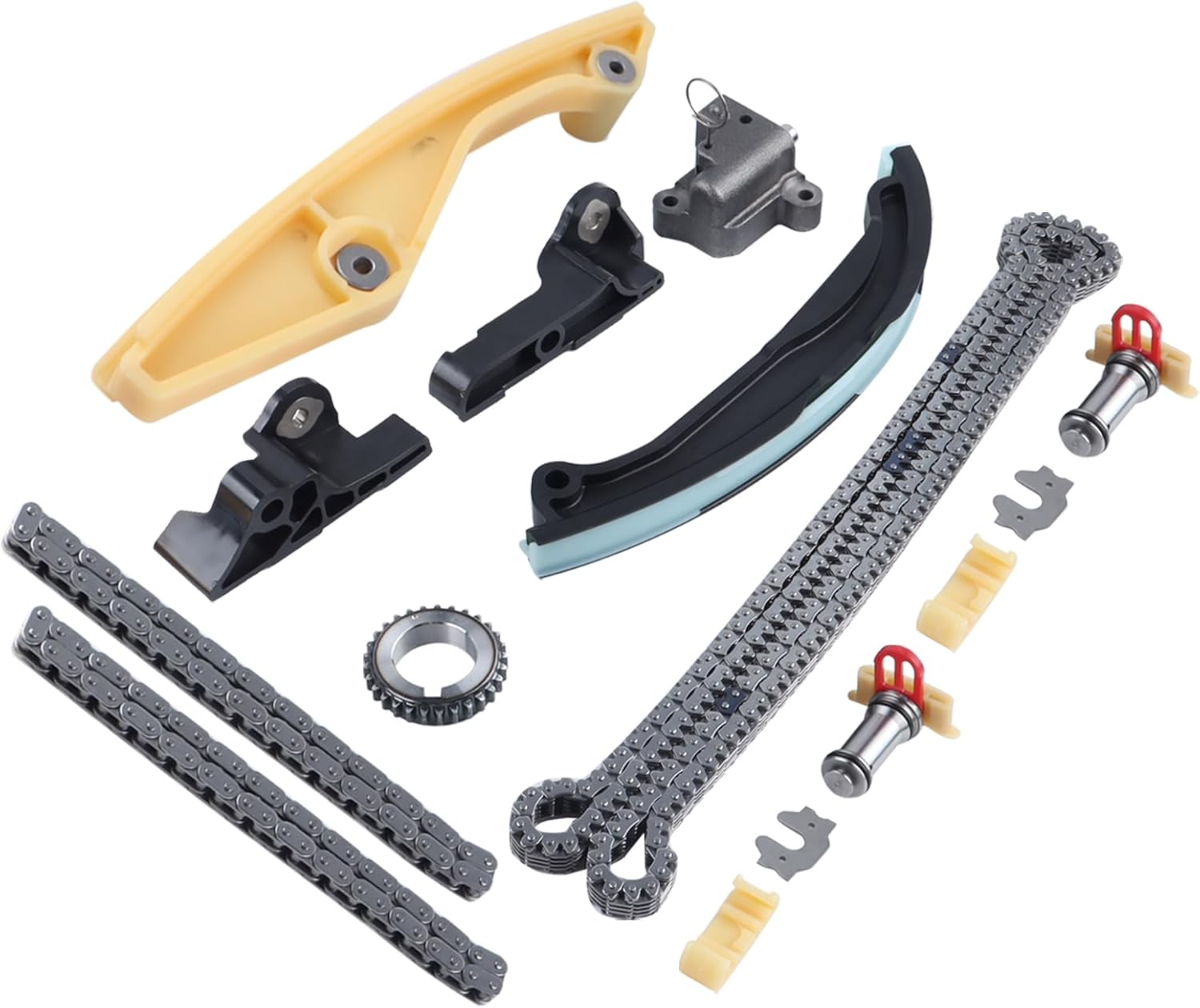 Engine Timing Chain Kit w/Tensioner Guide FIT 2011-2017 Ford Explorer F-150 Mustang 3.5L 3.7L V6 Naturally Aspirated ONLY (Non-EcoBoost) AT4Z6268B