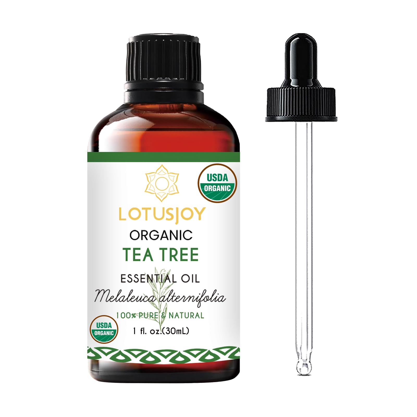 LOUTSJOY Organic Tea Tree Oil for Skin, Hair, Face, Scalp, Nails, 1 Oz