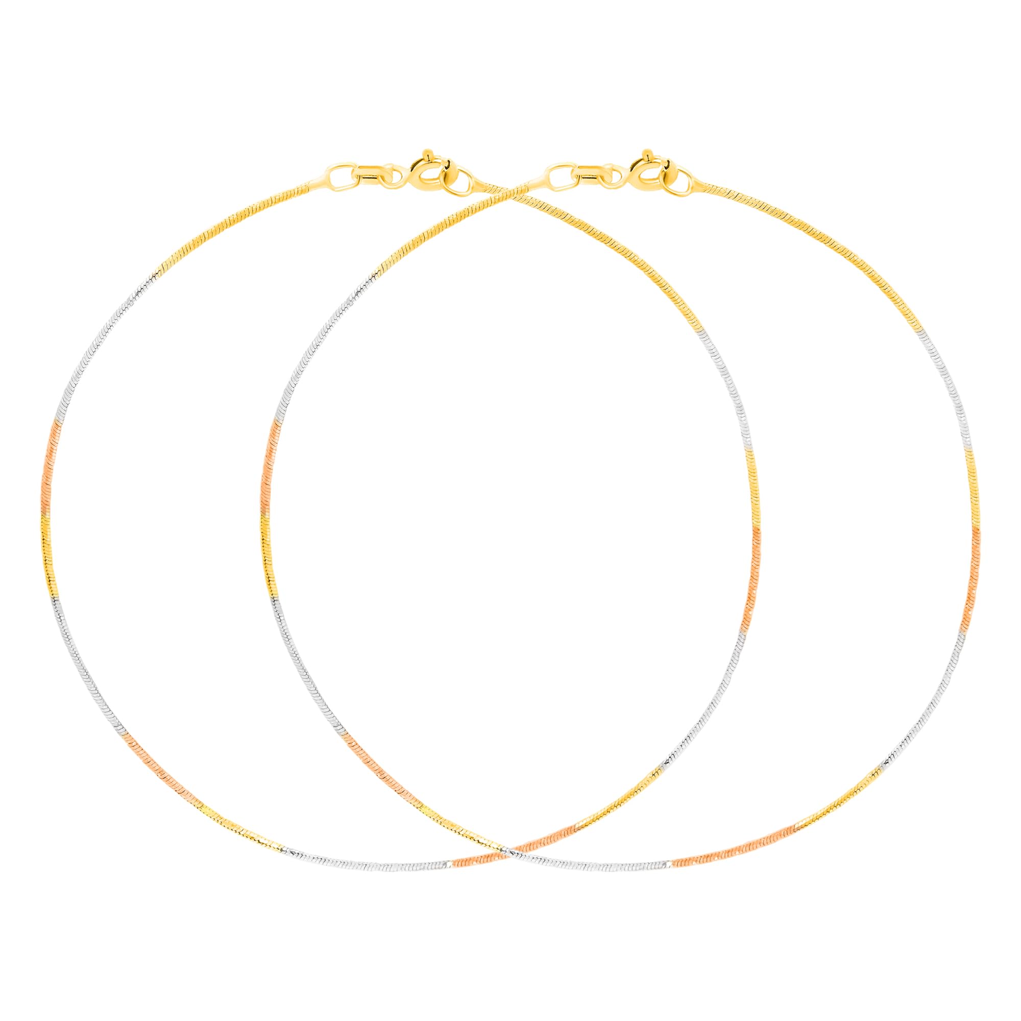 ZAVYA 925 Sterling Silver Designer Triple Layered Rhodium, Gold & Rose Gold Plated Chain Anklet (Pair) | With Certificate of Authenticity & 925 Hallmark | Gift for Women & Girls (B0B1N46L7G) Amazon Price History, Amazon Price Tracker