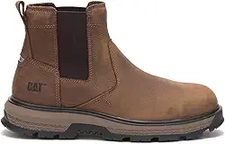 Bota de construção Caterpillar Exposition Chelsea, bico de liga metálica masculino
