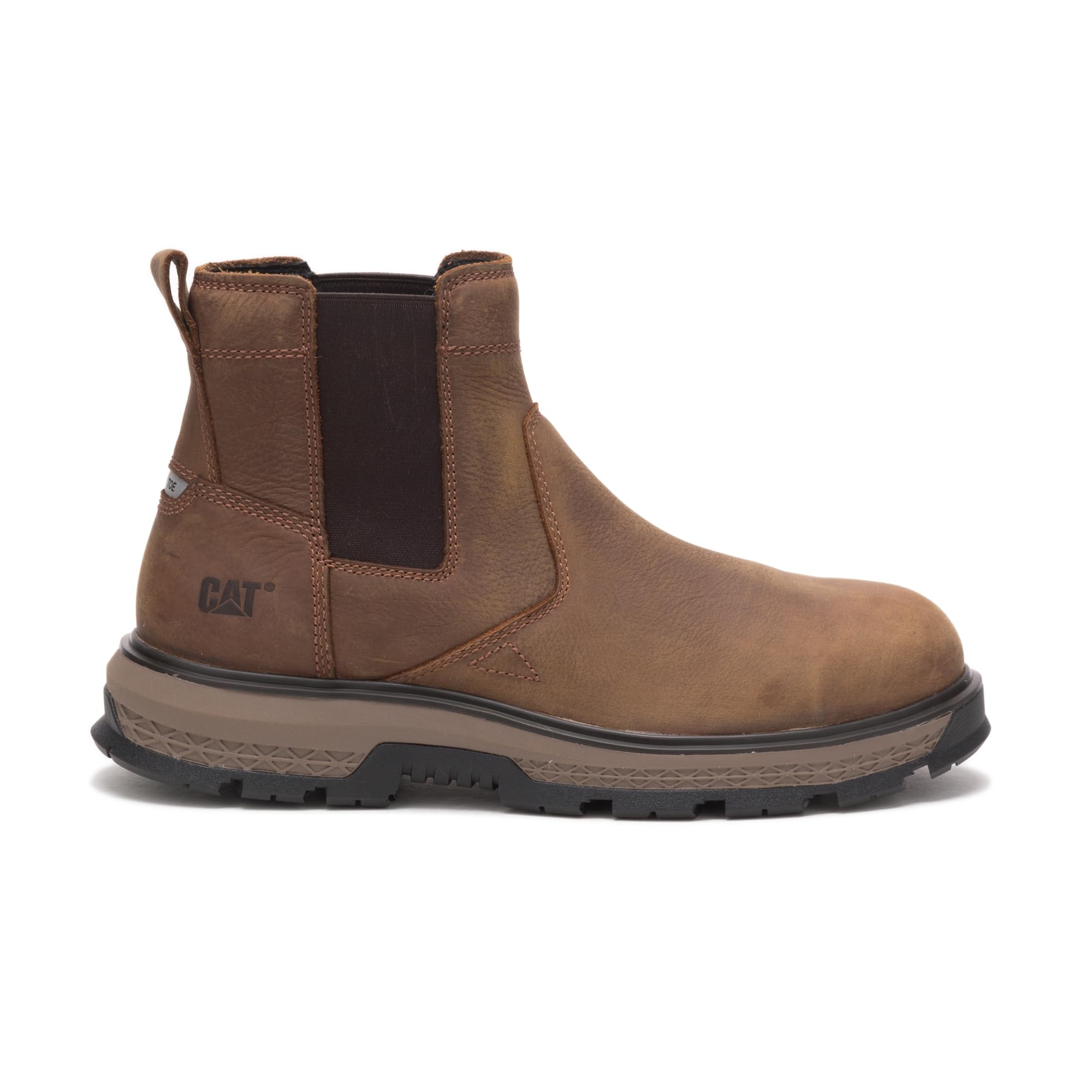 Caterpillar Male Exposition Chelsea Safety Boot, Brown, 11