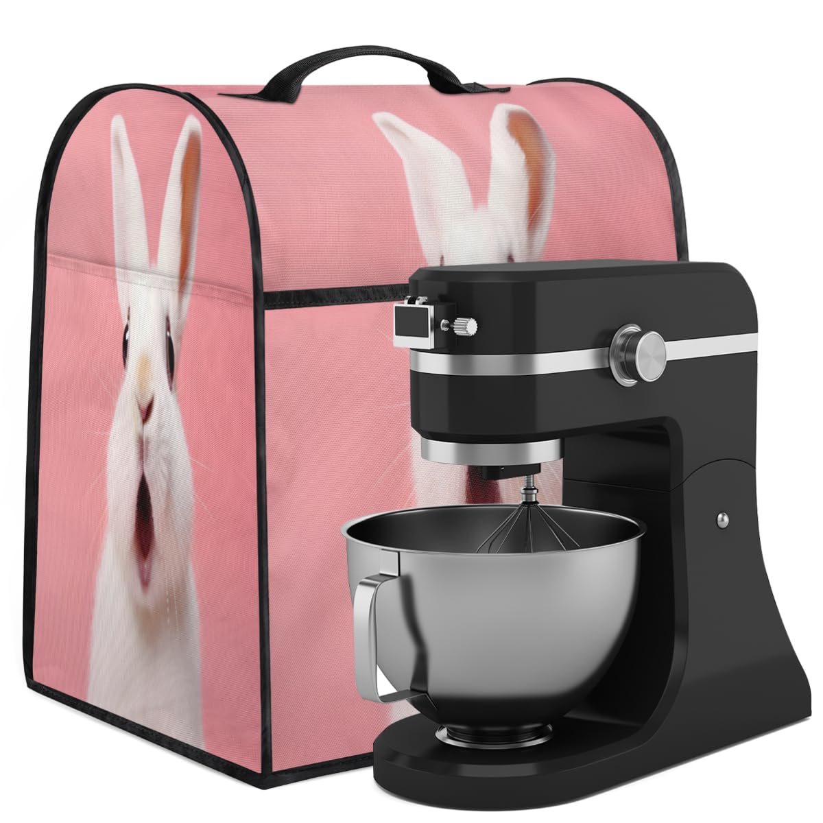 Coffee Maker Cover Funny Rabbit Kitchen Appliance Covers Small Appliance Covers Blender Cover Juicer Cover Dust Covers for Kitchen Appliances with Top Handle and Pockets,Washable,C184