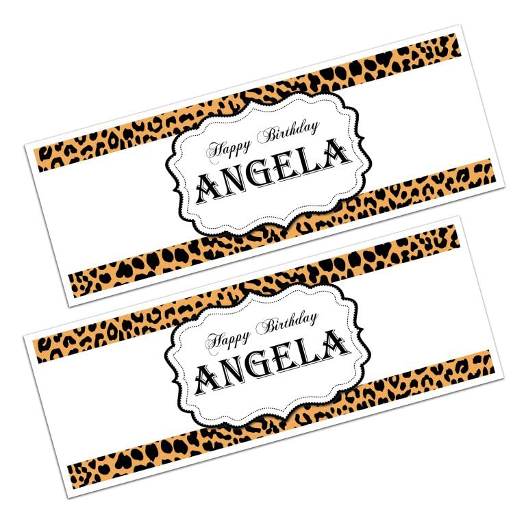 Get Invited Animal Print Personalised Happy Birthday Banner – Custom Name Birthday Party Decoration (Leopard, Extra Large)