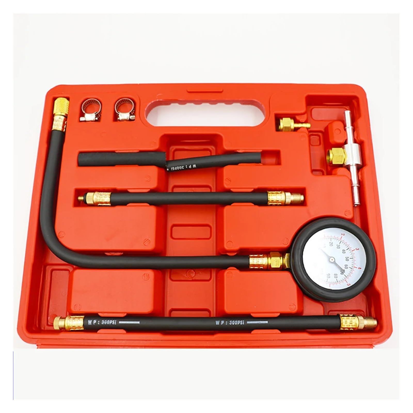 0-100 PSI Pompa Wtryskowa Paliwa Tester Wtryskiwaczy Miernik Ciśnienia Test Benzyna Samochodowa Zestaw Do Kompresji Cylindra Silnika Gazowego TU-113 Precyzyjne Monitorowanie