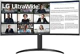 LG UltraWide 34WR55QC-B 34" Monitor Ultra Large - Lastra VA risoluzione UWQHD 3440x1440, 5ms (GtG) 100Hz, HDR 10, sRGB 99%, AMD FreeSync, curvatura 1800R, nero - 1
