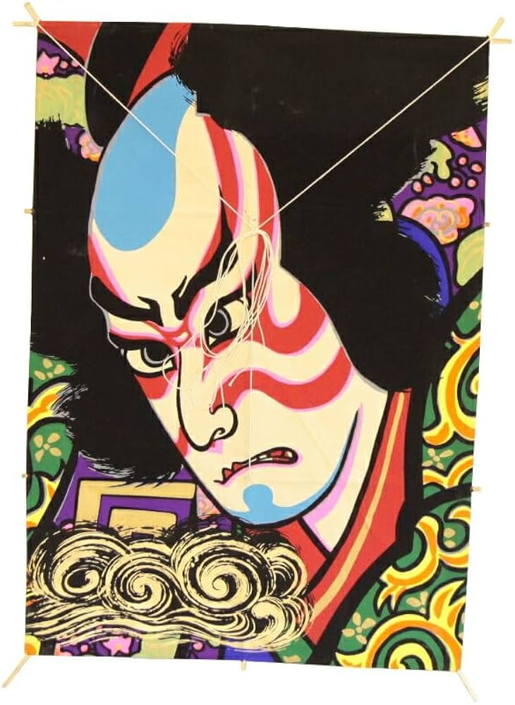 Amazon | インテリア 手描き和凧 角小凧 約縦47×横33cm ワ-7ホ 歌舞伎