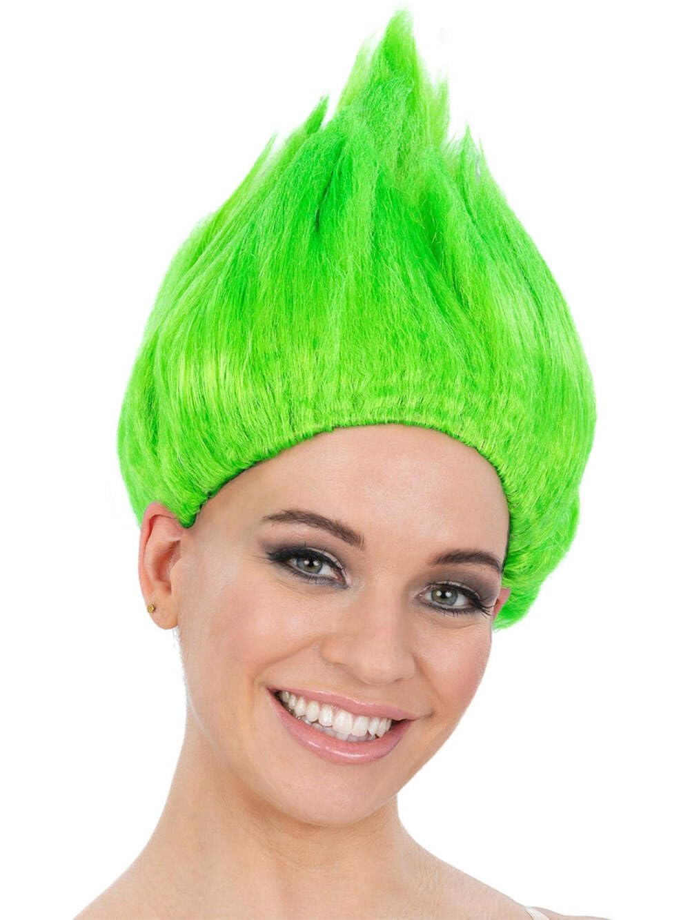Smiffys 90s Troll Wig, Green, 1990's Fancy Dress, 1990s Dress Up Wigs